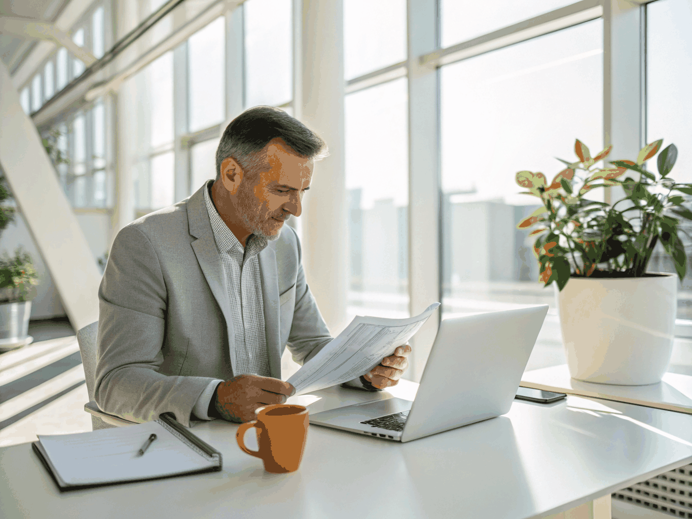 Mortgage advisor reviewing loan documents with a homebuyer
